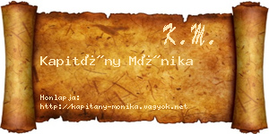 Kapitány Mónika névjegykártya